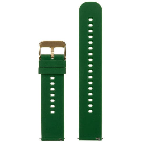 Gummirem til U27-ur - mørkegrøn/guld - 20mm