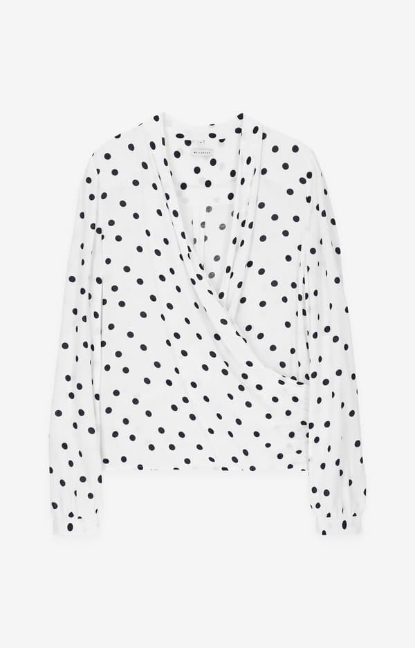 Pilkullinen kietaisupusero 34