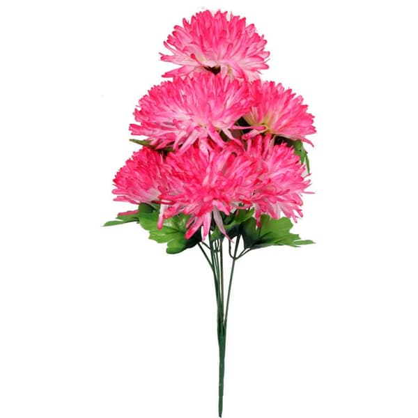 BUKETT MED 7 ROSA KRYSANTEMUMER, DIAMETER 16 CM