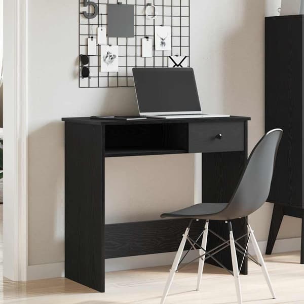 vidaXL skrivebord, sort, 80x40x75 cm, træbaseret materiale