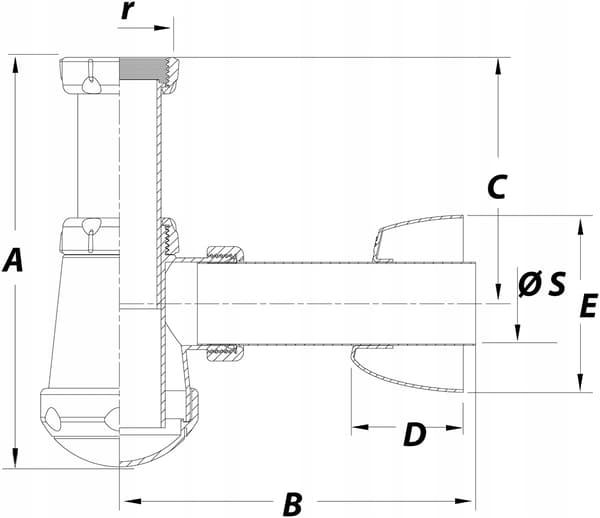 JIMTEN S-354 håndvasksifon 32 mm