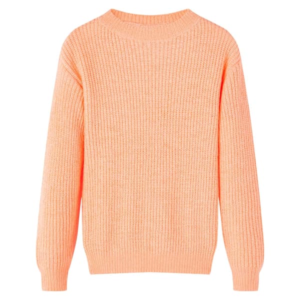 Børnestriktrøje, lys orange, 140