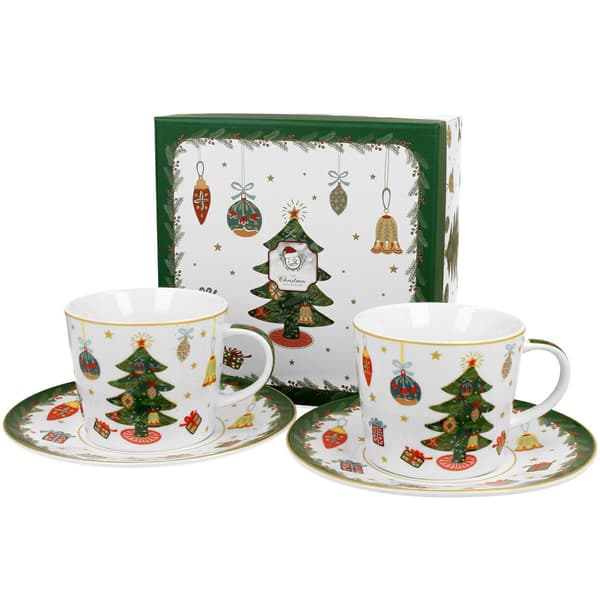 Set med 2 koppar med julmotiv