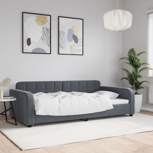 vidaXL Bäddsoffa mörkgrå 100x200 cm sammet