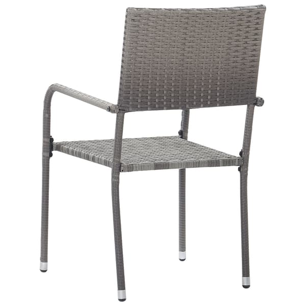 vidaXL havestole, sæt med 6, stabelbare, grå, polyrattan