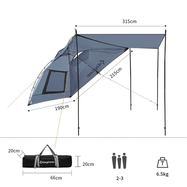 KING CAMP Compass Plus Biltält - Grå
