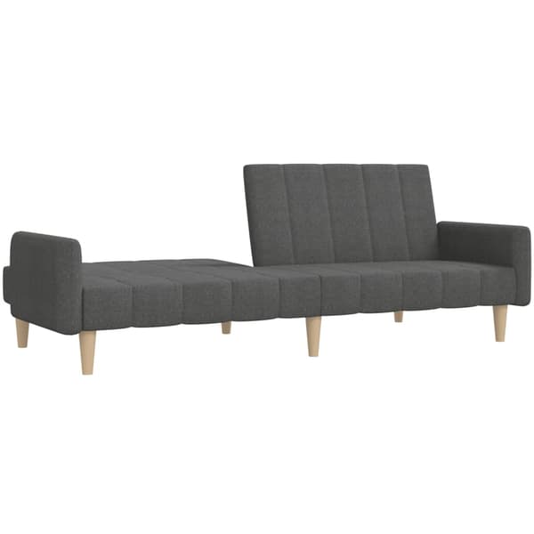 vidaXL 2-sits bäddsoffa, mörkgrå, klädd i tyg