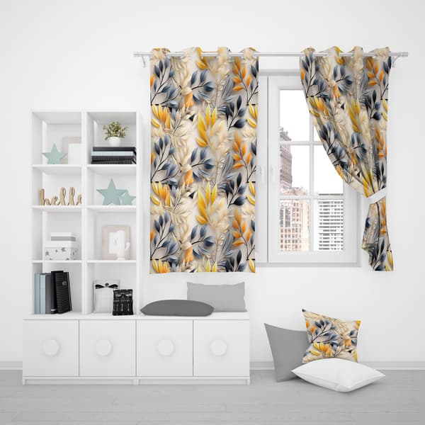 Gardin med snørehuller print 289