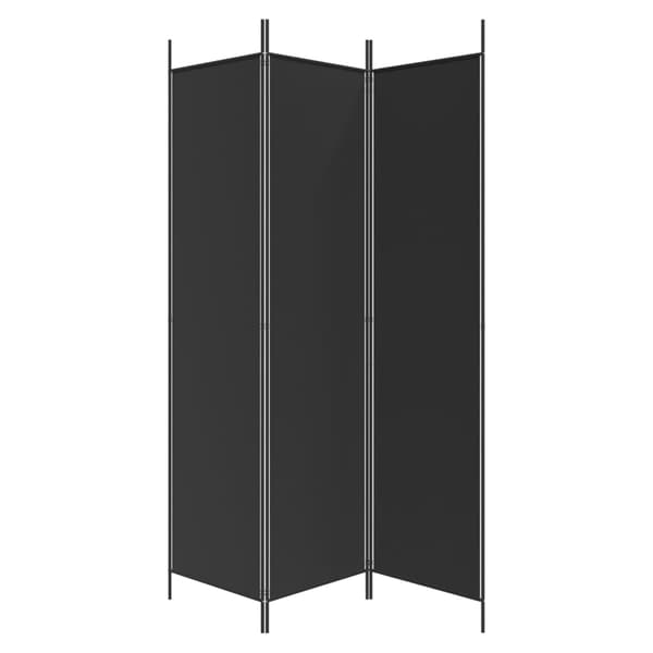vidaXL 3-panels rumdeler, sort, 150x200 cm, stof