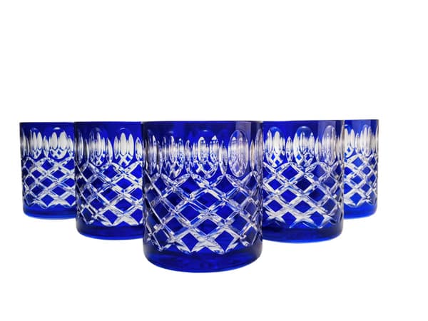 Koboltkrystal whiskyglas 280ml Krata Olive