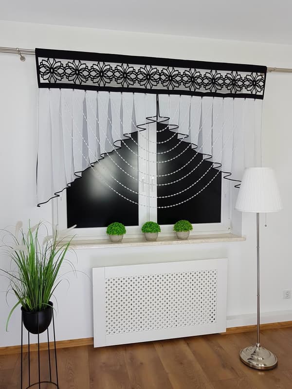 Dekorativ fönsterpanel, svart, 200 cm