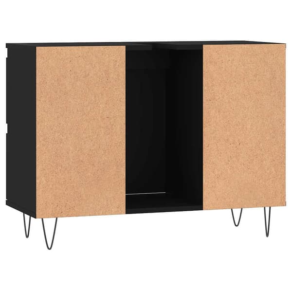 vidaXL badeværelsesskab, sort, 80x33x60 cm, træbaseret materiale