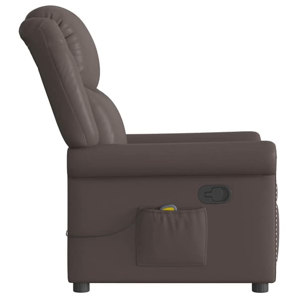 vidaXL massagestol, brun, blank kunstlæder