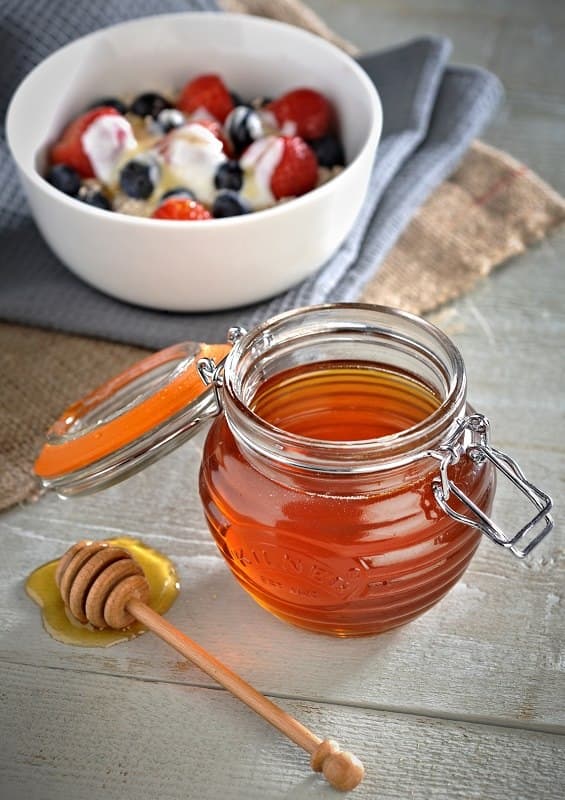 Honungsburk med strömspare, presentförpackning / Kilner