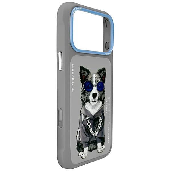 Nimmy Glasses -koirakotelo iPhone 17 Prolle, harmaa