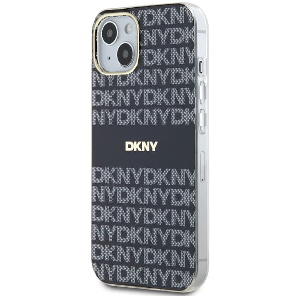 DKNY IML Mono & Stripe MagSafe-etui til iPhone 15 Plus, sort
