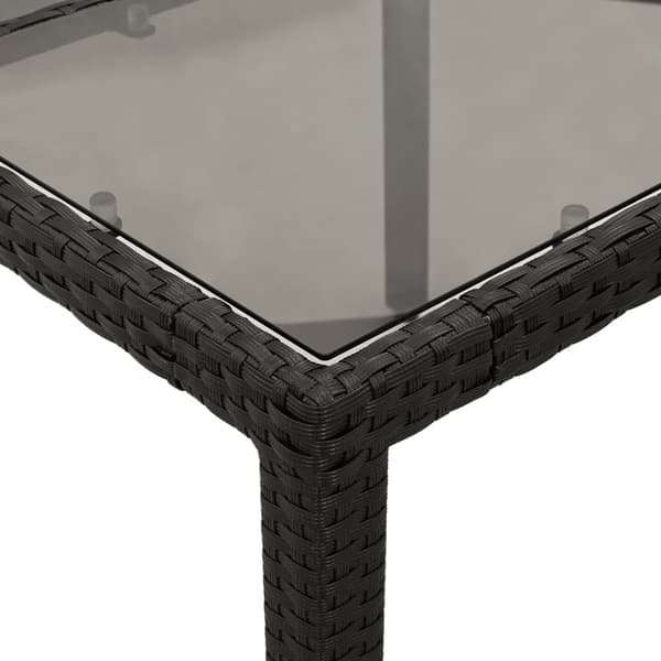vidaXL havemøbelsæt med 3 dele og hynder, sort, polyrattan