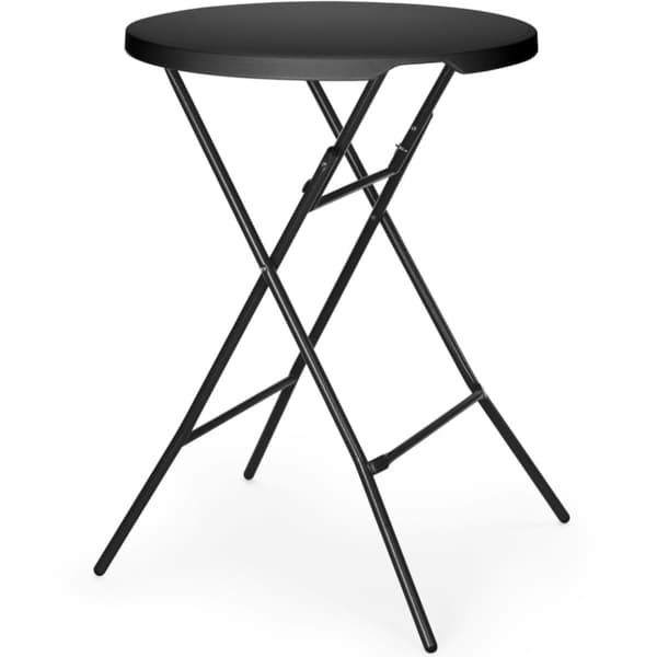 Hopfällbart barbord för catering, diameter 80x110 cm - svart