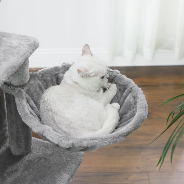 Ljusgrå klösbräda för katt 110 cm