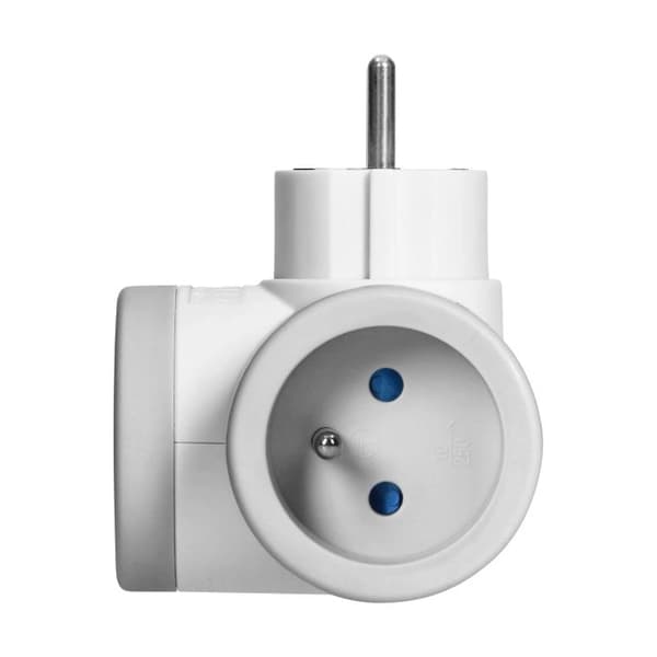 Thieves' dobbelt stikkontaktsplitter med jordforbindelse og USB-A USB-C oplader