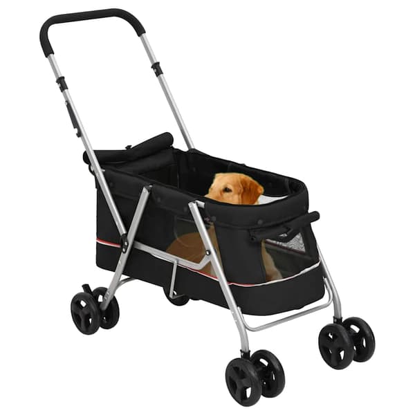 vidaXL foldbar hundevogn sort 100x49x96 cm hørstof
