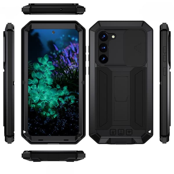 Pansret cover til Samsung Galaxy S23 Plus, R-JUST CamShield Slide, sort