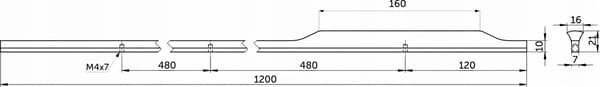 TUFT Møbelgreb 1200mm 120cm 1,2m Sort MAT AKS moderne møbelskabe