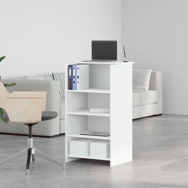 vidaXL receptionsdisk hvid 55x50x103,5 cm limet træ
