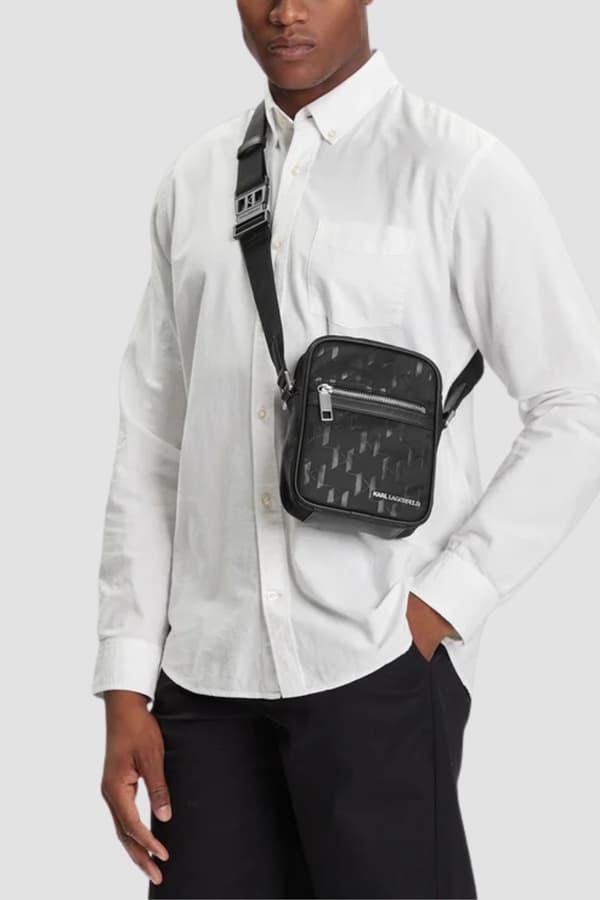 Karl Lagerfeld sort herrepung med monogram