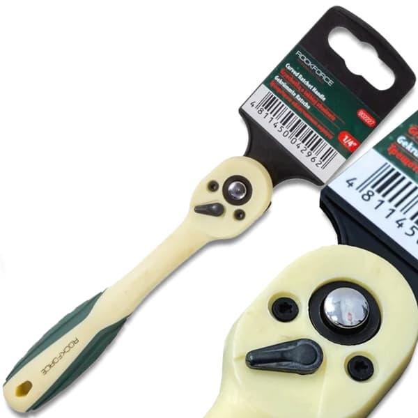 ROCKFORCE Spärrskaft 1/4" Plasthus Rostskyddad 155mm 72 Tänder