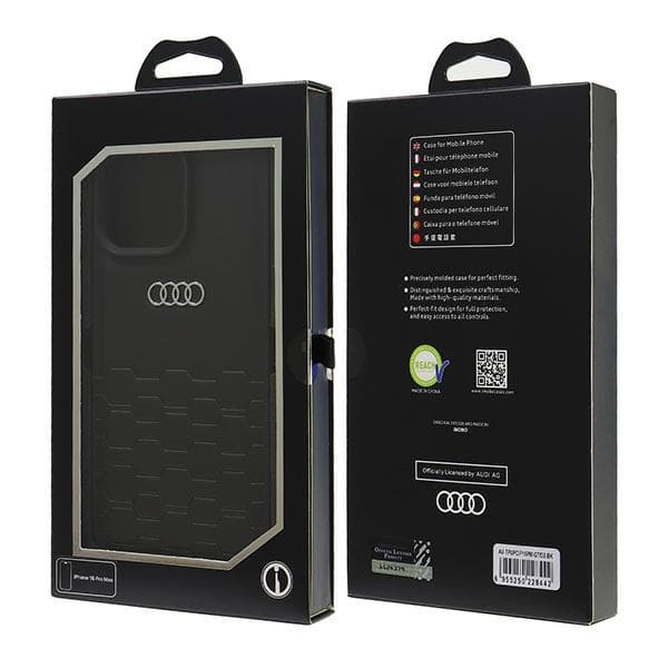 Audi kunstlædercover til iPhone 16 Pro Max, sort