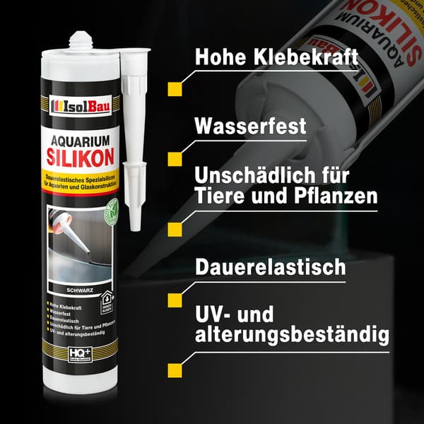 IsolBau Sort Akvariesilikone 4 x 300ml