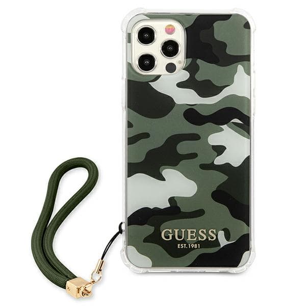 Guess Camo Collection-etui til iPhone 12/12 Pro, grøn