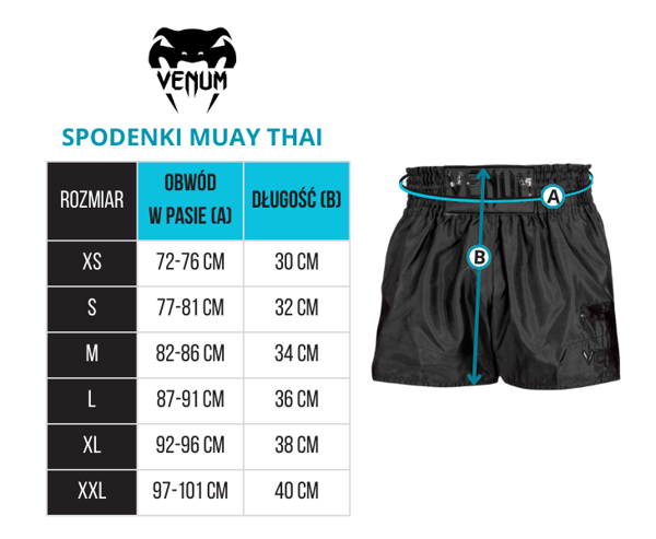 Venum Muay Thai Classic Shorts Sort/Hvid S