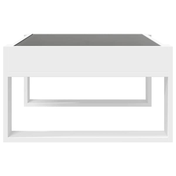 vidaXL Infinity soffbord med LED, vit, 70x53x30 cm