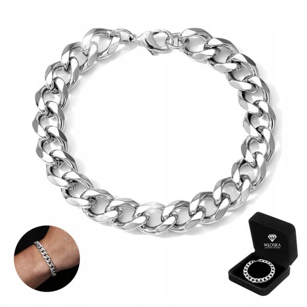 TJOCKT Herrarmband i Silver Pansararmband + GRATIS