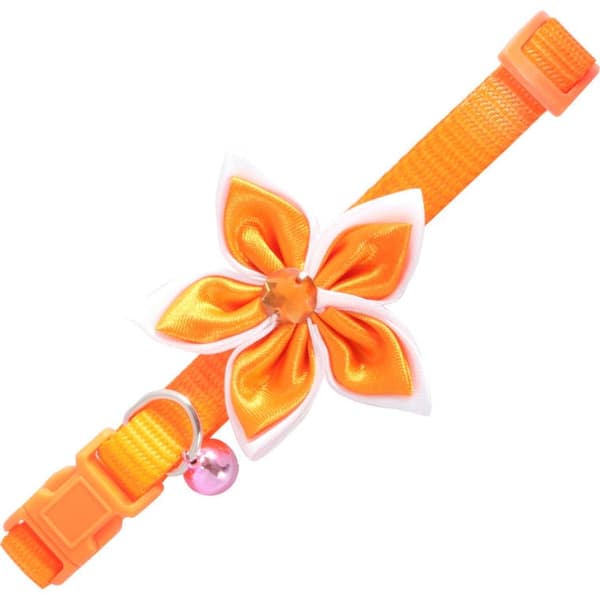 Charme Orange Halsband med Dekorativ Blomma och Säkerhetsklocka