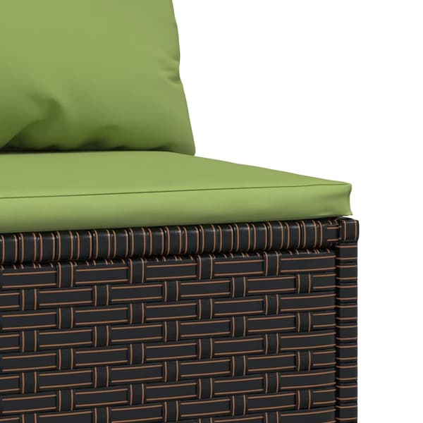 vidaXL Soffa i mitten med kuddar brun konstrotting