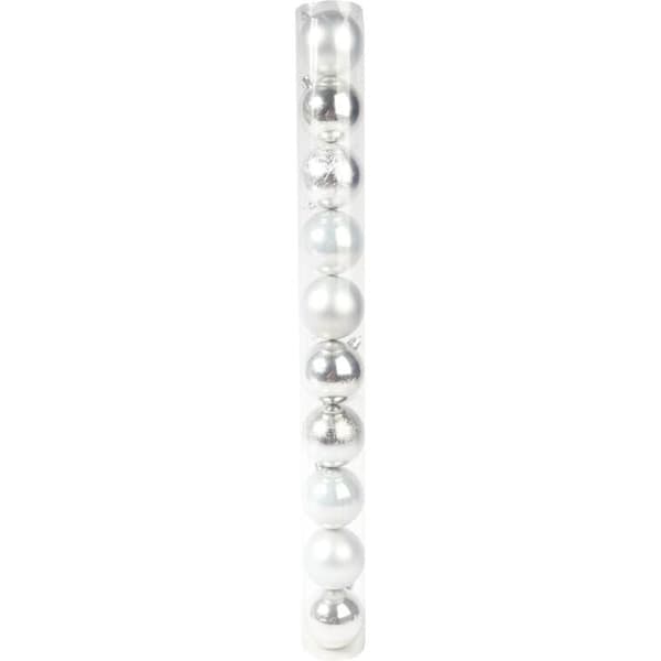 10 muovipallon setti, 6 cm, hopea