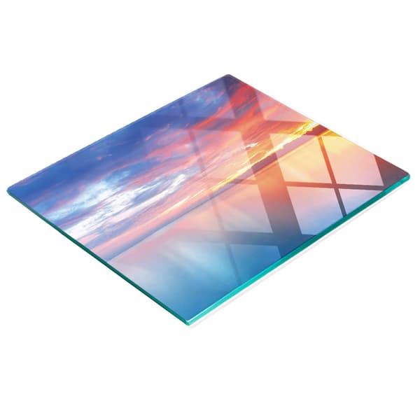 Dekorativt serveringsbræt i glas til snacks Sunset 60x52 cm