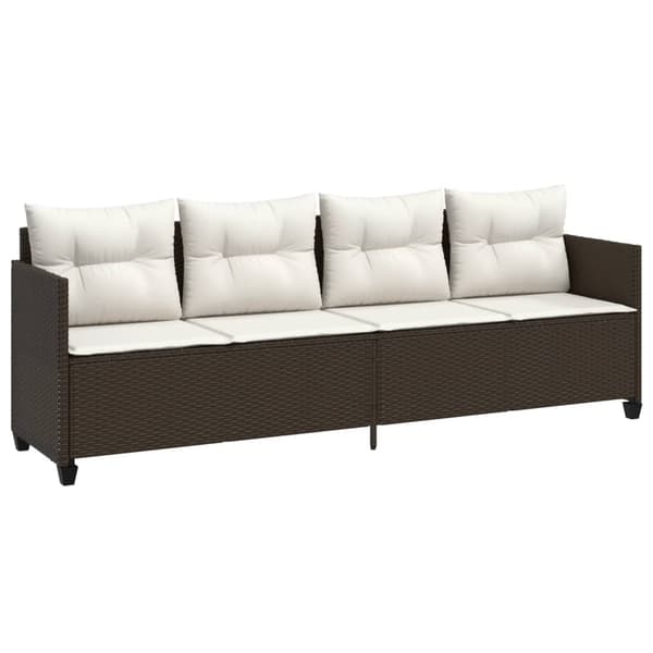 vidaXL dagseng med hynder, brun, polyrattan