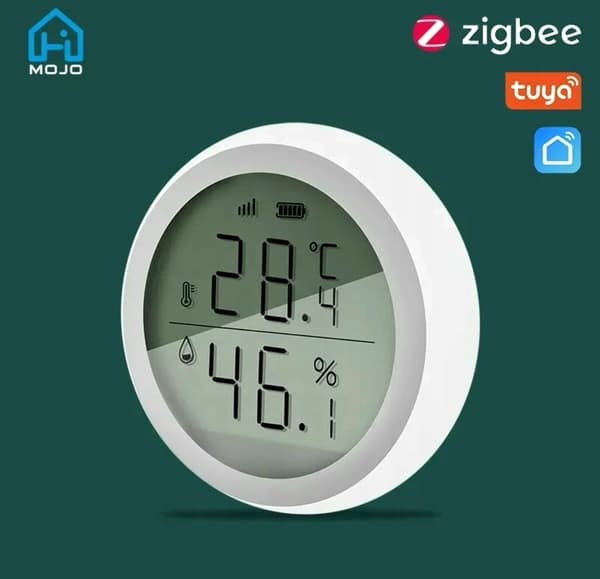 Rundt display Temperatur- og fugtighedssensor ZIGBEE LCD (ref. gateway)