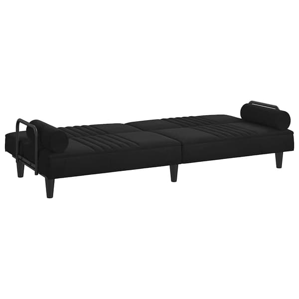vidaXL sovesofa med armlæn, sort fløjl