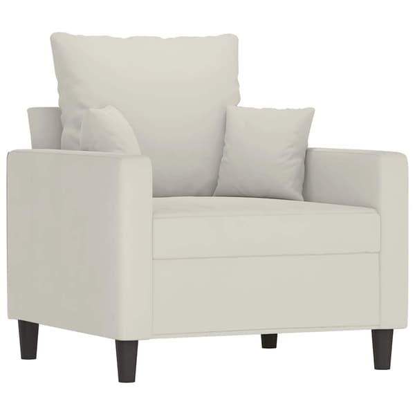 vidaXL Fåtölj, Creme, 60 cm, Klädd i sammet