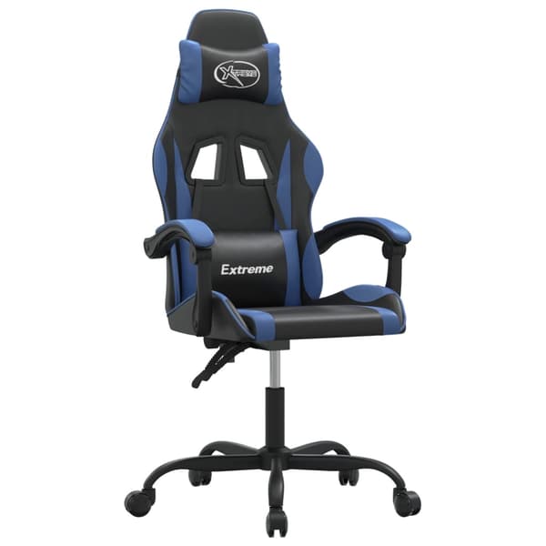 vidaXL gamingstol, sort og blå, kunstlæder
