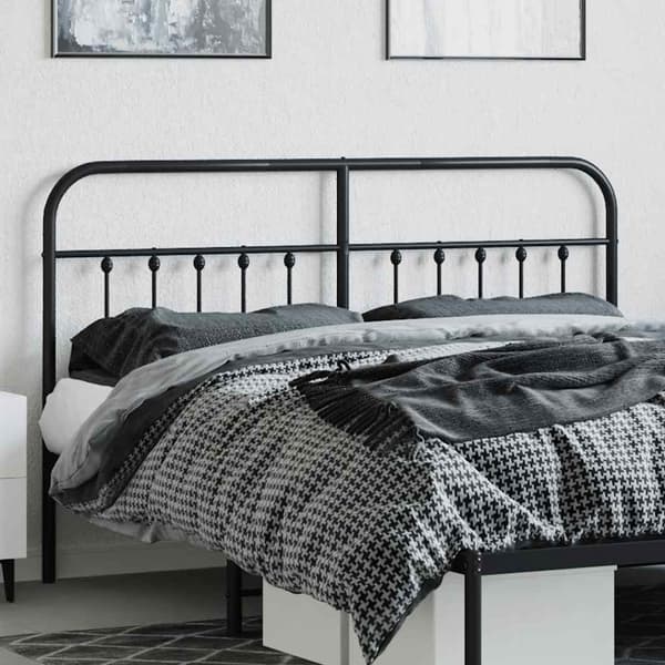 vidaXL metalsengegavl sort 160 cm