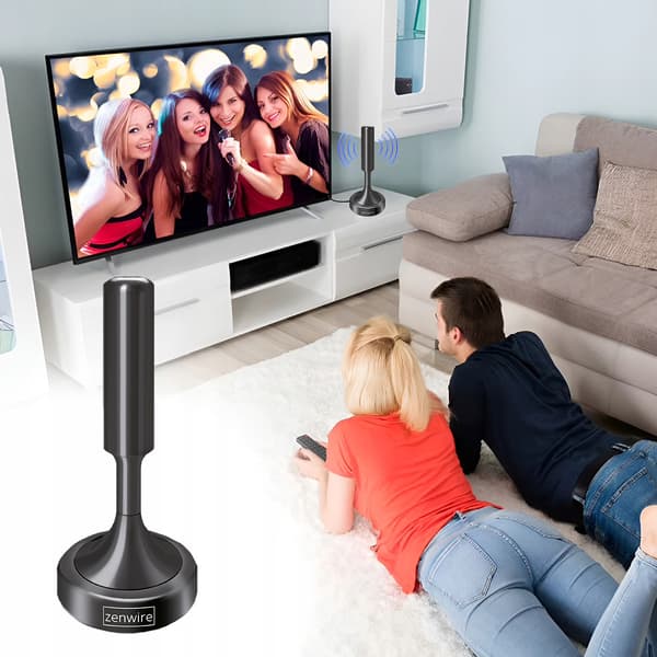 Zenwire HDAT20 indendørs TV-antenne DVB-T2 HEVC H.265 5 meter sort