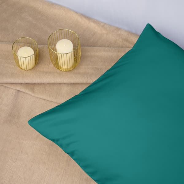 Örngott 50x80 bomullssatin, mörk turkos, slätt