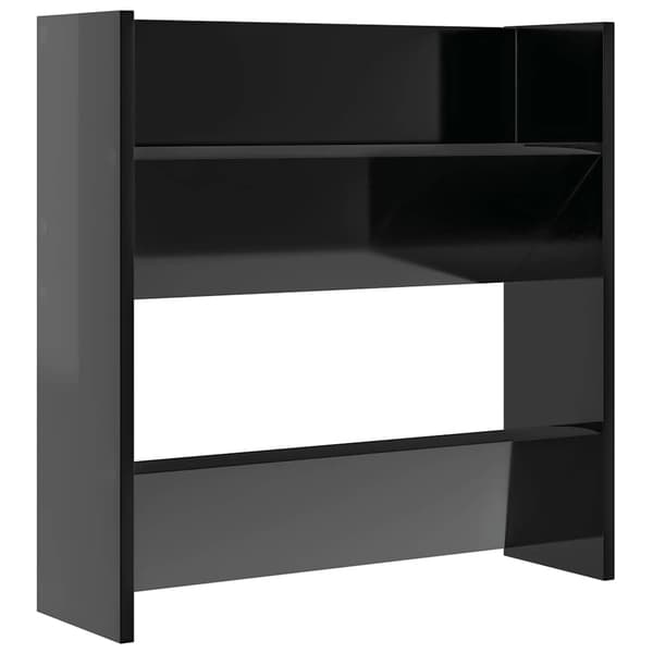 vidaXL vægskohylder, 4 stk., blank sort, 60x18x60 cm