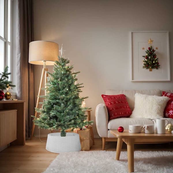 vidaXL Julgransskydd Vit Ø65x23 cm Plast